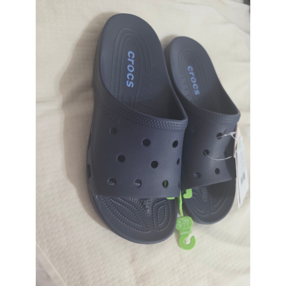 Crocs Classic Slide Navy Blue Mens Size 11 Sandals 206121-410 New With Tags